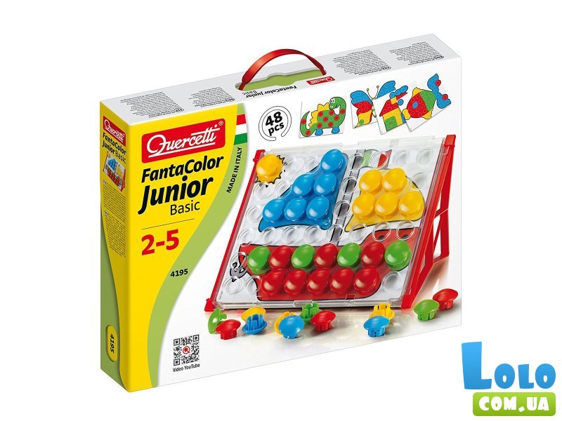 Мозаика с доской 27х21 см Quercetti (4195-Q), 48 шт