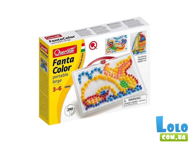 Мозаика с доской 28х20 см Quercetti (0900-Q), 280 шт