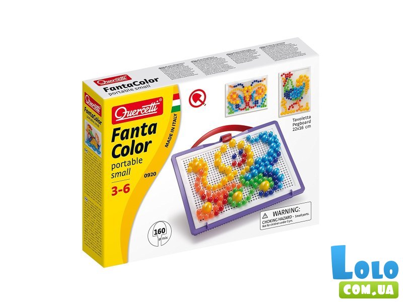 Мозаика с доской 22х16 см Quercetti (0920-Q), 160 шт