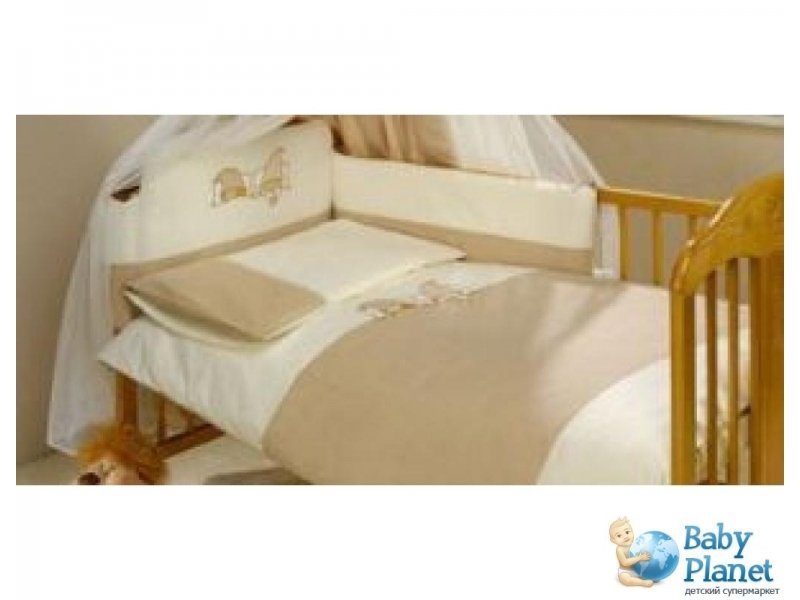 Постельный комплект Ceba Baby Dobranoc (бежевый), 6 эл.