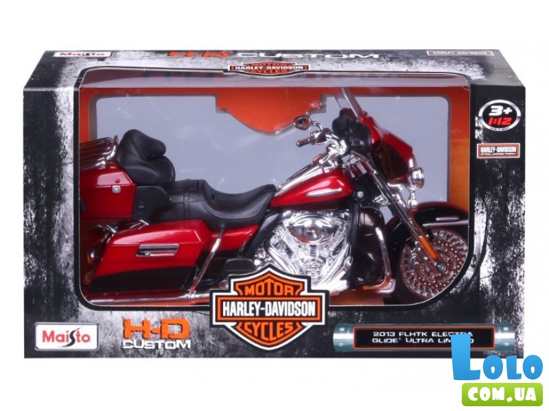 Мотоцикл металлический Harley-Davidson Big Glide, Maisto (metallic red)