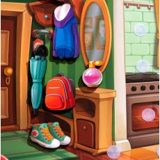 Деревянная развивающая игра на липучках Наведи порядок в комнате и накорми Ваню, Ubee