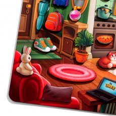 Деревянная развивающая игра на липучках Наведи порядок в комнате и накорми Ваню, Ubee