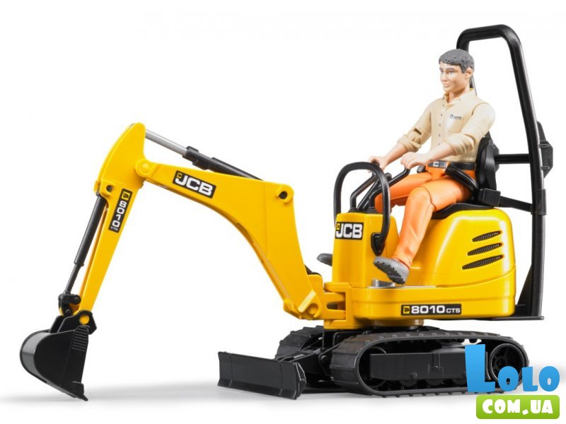 Мини-экскаватор JCB 8010 CTS с фигуркой водителя, Bruder