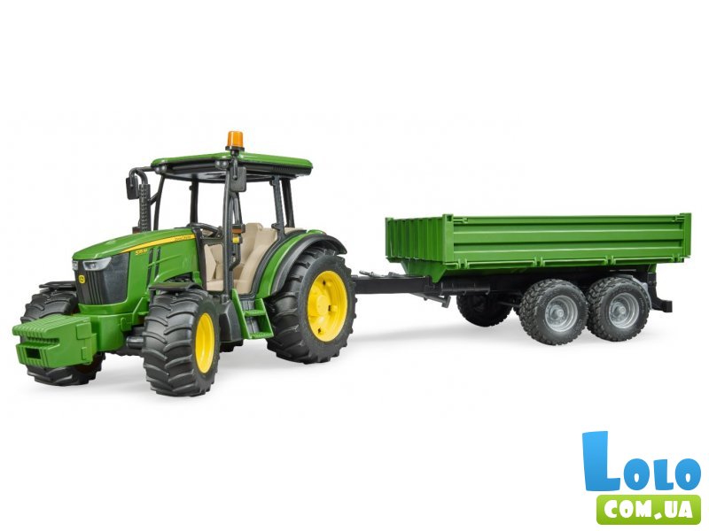 Трактор John Deere 5115 M с прицепом, Bruder