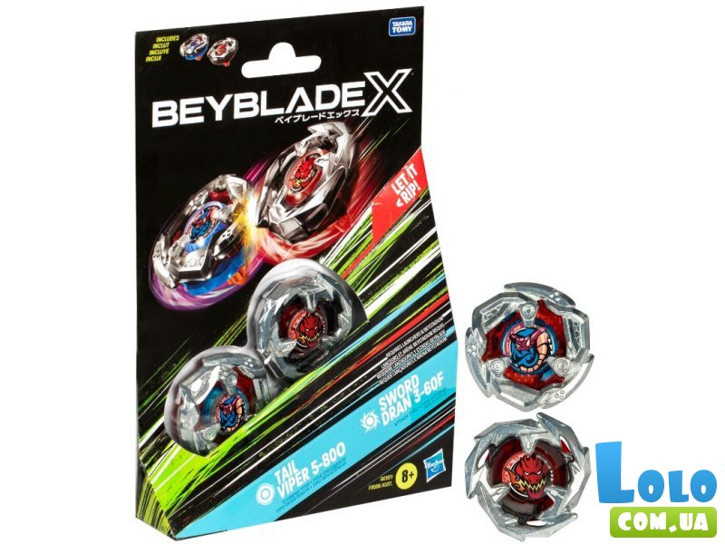 Игровой набор Beyblade X Волчки Tail Viper и Sword Dran, Hasbro
