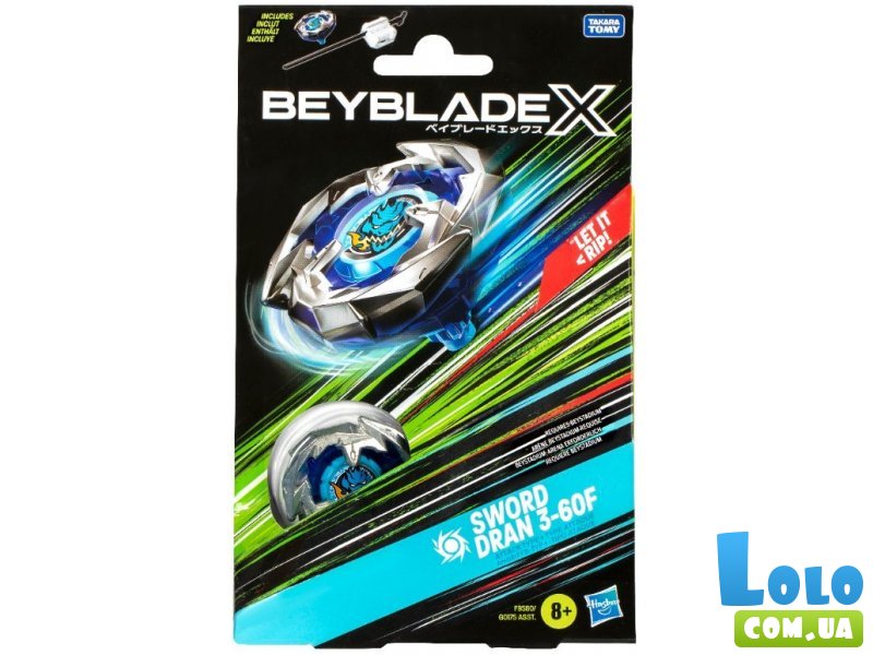 Волчок Beyblade X Sword Dran с пусковым устройством, Hasbro