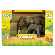 Набор фигурок Сафари. Слон с детенышем, Kids Team