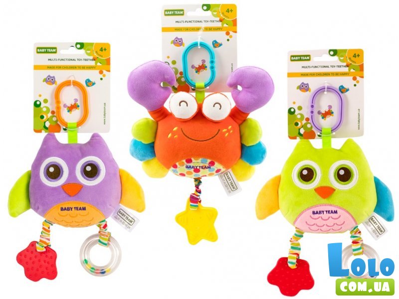 Погремушка-прорезыватель Животное, Baby Team (в ассортименте)