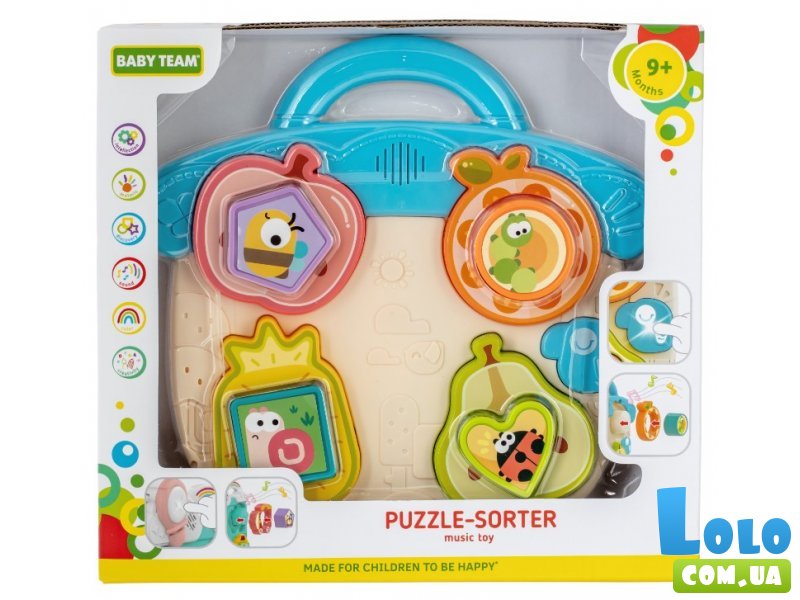 Музыкальная игрушка Пазл-сортер, Baby Team (в ассортименте)