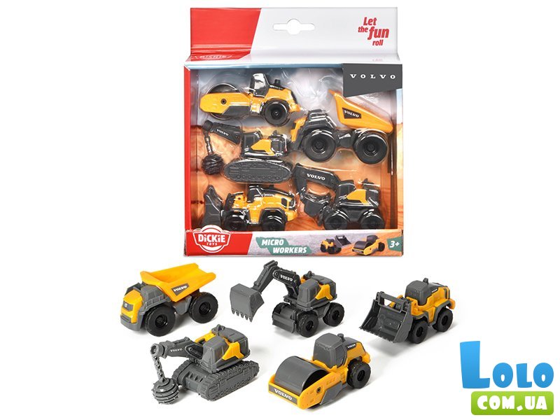 Игровой набор Вольво. Микроработники, Dickie Toys
