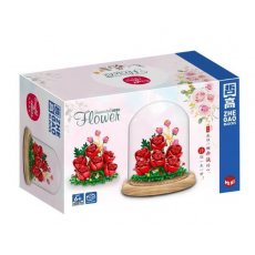 Конструктор Цветы в колбе на деревянной основе Розы (00973)