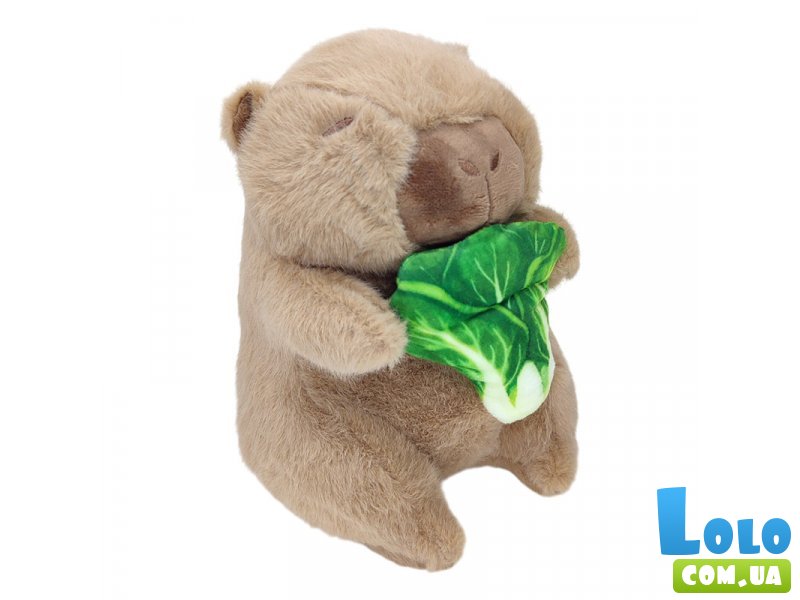 Мягкая игрушка Капибара с салатом, 21 см