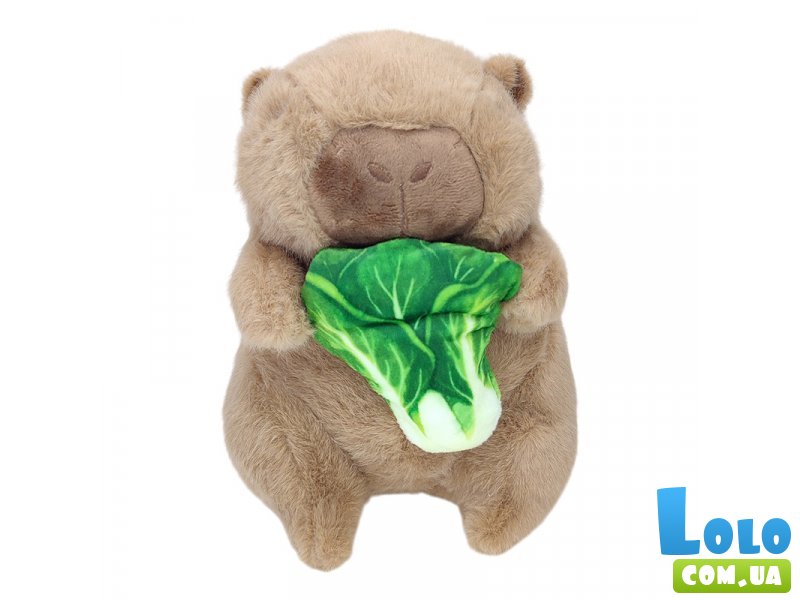 Мягкая игрушка Капибара с салатом, 21 см