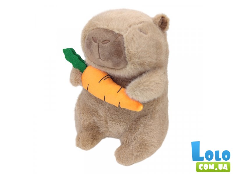 Мягкая игрушка Капибара с морковью, 21 см