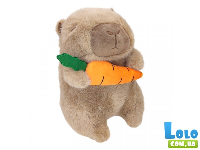 Мягкая игрушка Капибара с морковью, 21 см