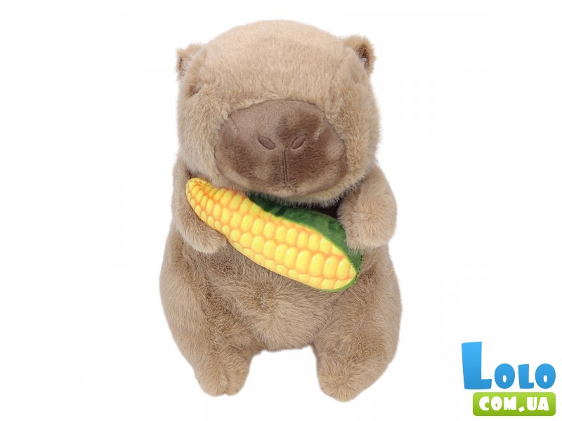 Мягкая игрушка Капибара с кукурузой, 21 см