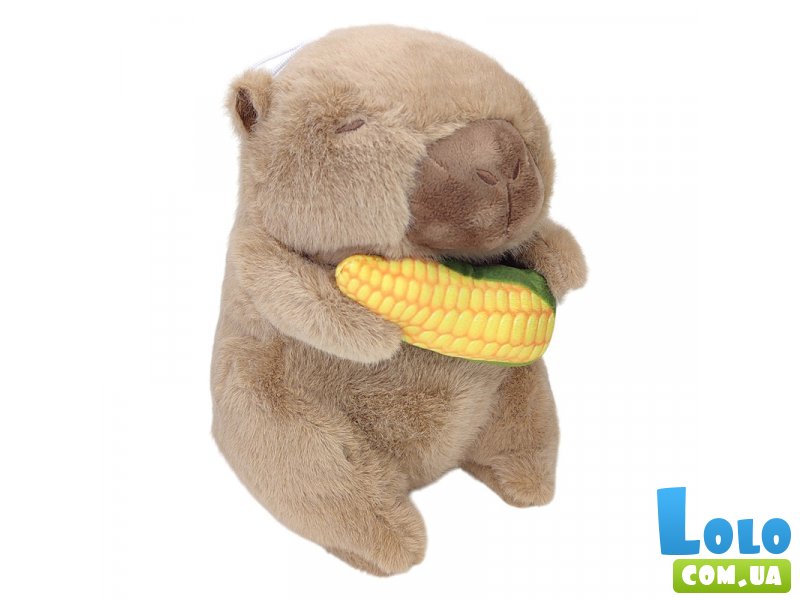 Мягкая игрушка Капибара с кукурузой, 21 см