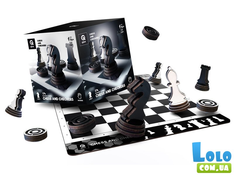 Настольная деревянная игра Шахматы и шашки