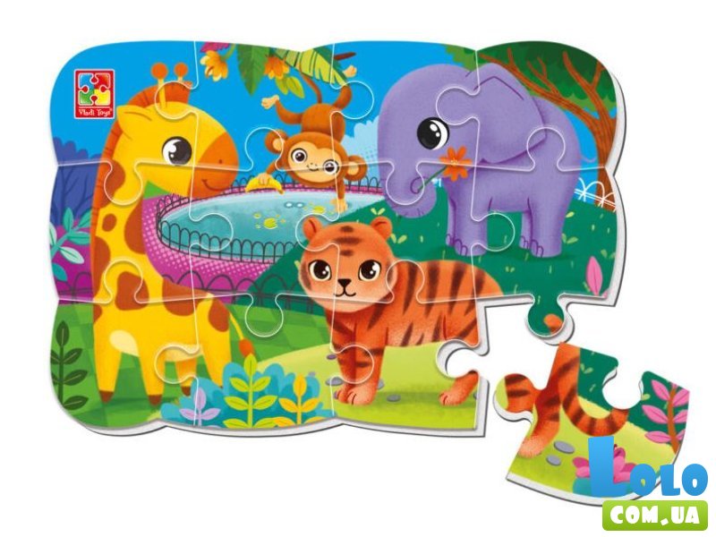 Мягкий беби пазл магнитный Зоопарк, Vladi Toys, 12 эл.