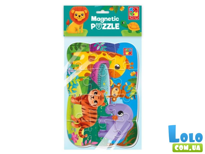 Мягкий беби пазл магнитный Зоопарк, Vladi Toys, 12 эл.