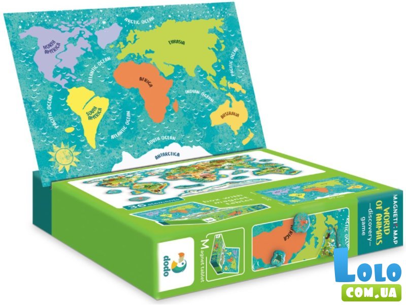 Пазл Карта мира Животные, DoDo, 36 эл.