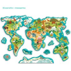 Пазл Карта мира Животные, DoDo, 36 эл.