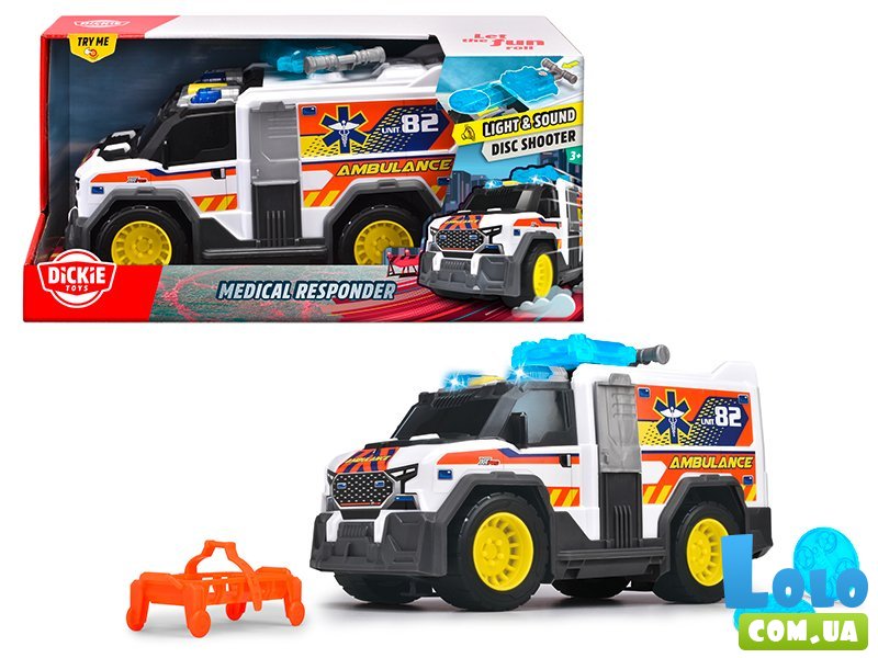 Машина Медицинская помощь с носилками, Dickie Toys