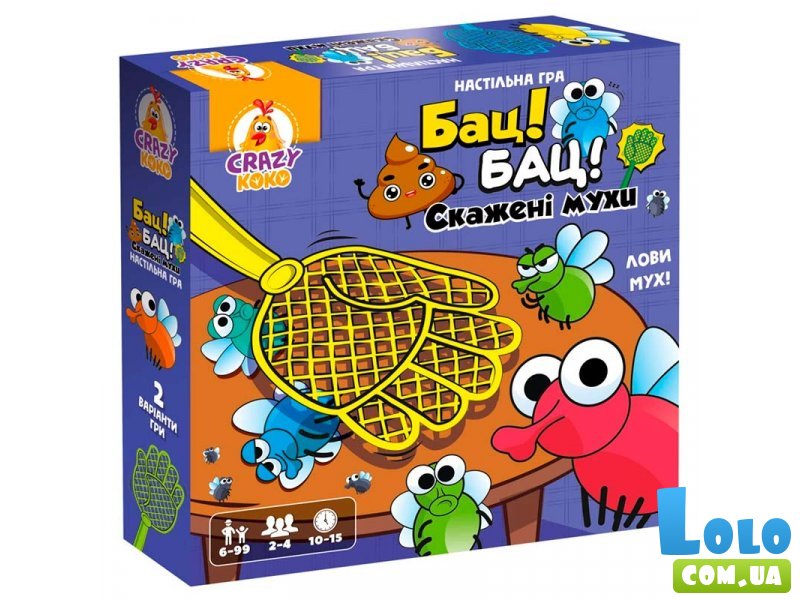 Настольная игра Бац! Бац! Бешеные мухи, Vladi Toys (укр.)