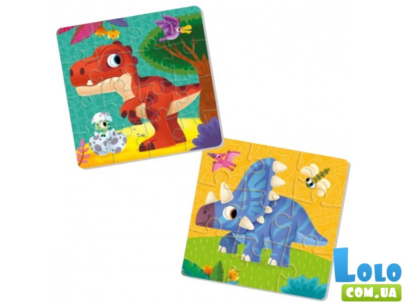 Пазлы мягкие 2 в 1 Dinozaurs, Vladi Toys, 25 эл.