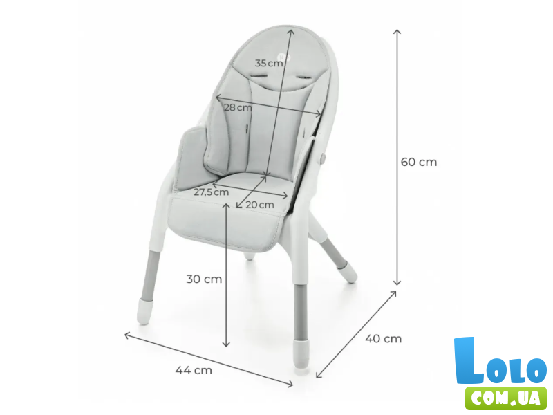 Стульчик для кормления Dinnly, Kinderkraft (Grey)