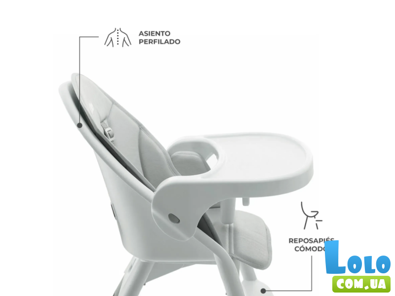 Стульчик для кормления Dinnly, Kinderkraft (Grey)
