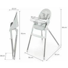 Стульчик для кормления Dinnly, Kinderkraft (Grey)