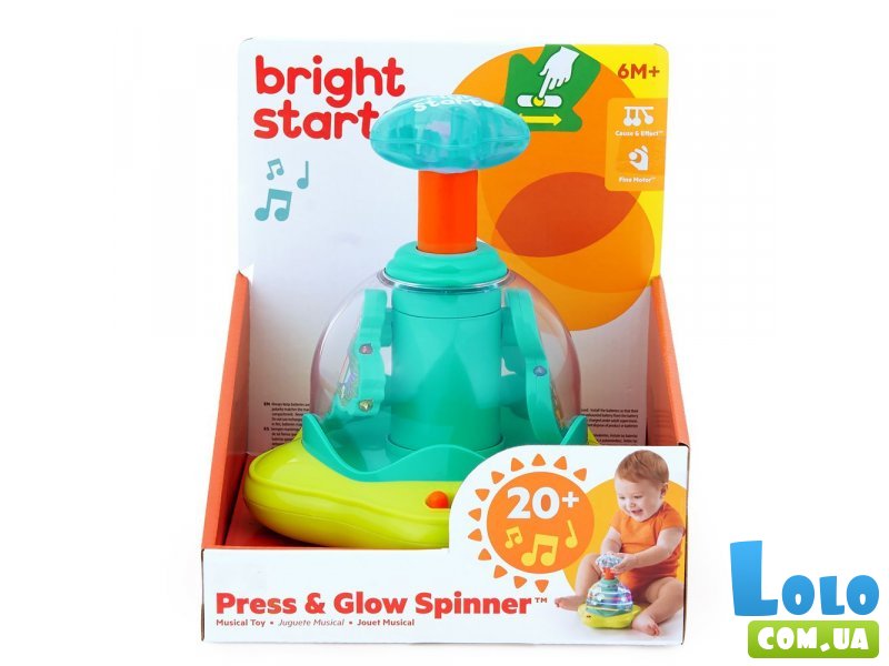 Юла музыкальная Press & Glow Spinner, Bright Starts