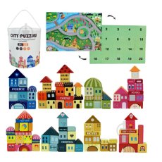 Деревянный конструктор City Puzzles (C15058), 110 дет.