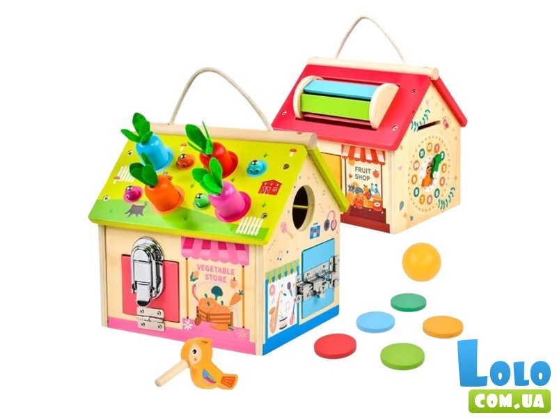 Деревянная игрушка Бизи-домик (в ассортименте)