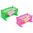 Кроватка для кукол с постелью, Bamsic (в ассортименте)
