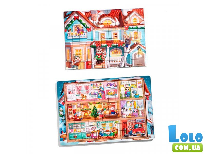 Деревянный пазл-вкладыш Кошкин дом, Ubee