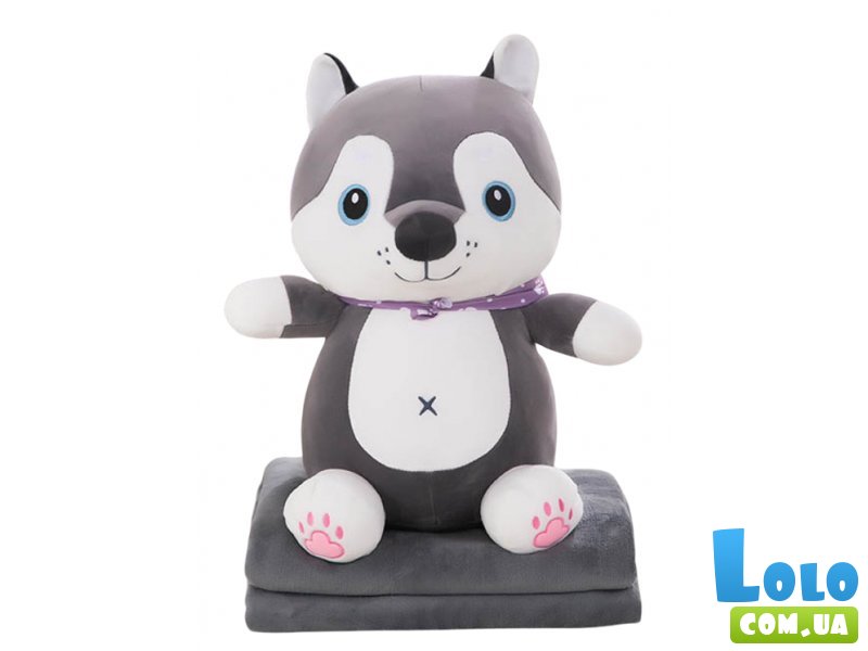 Мягкая игрушка Собачка с пледом, 50 см