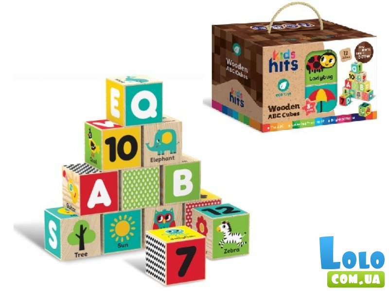 Деревянные кубики Английский алфавит, Kids Hits