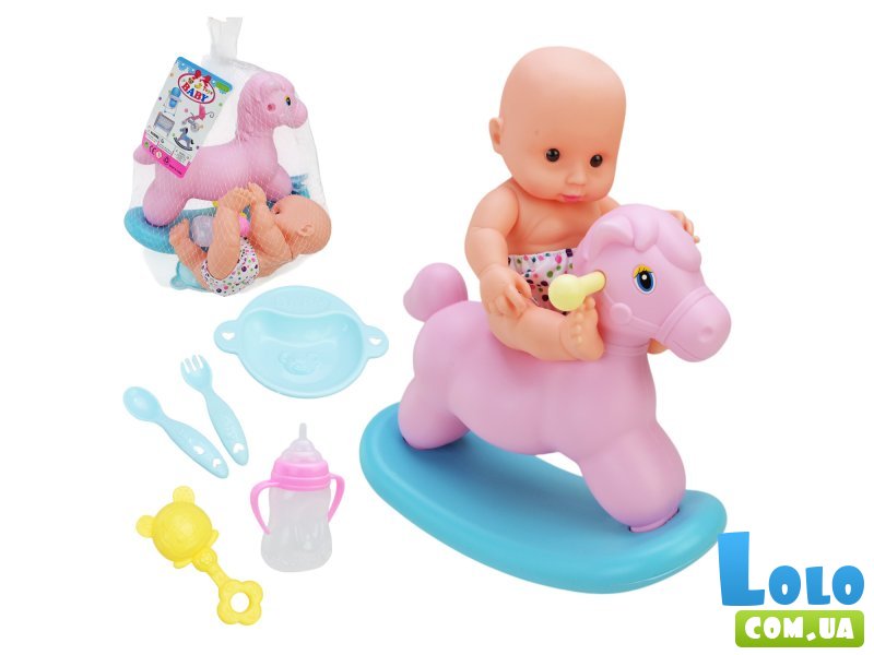 Пупс на лошади-качалке