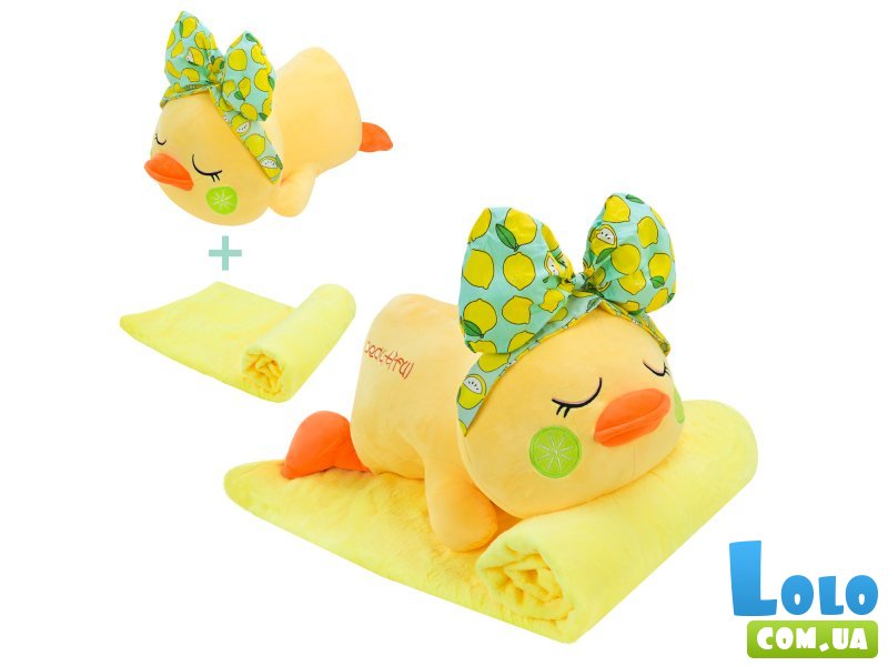 Мягкая игрушка Уточка с пледом, 60 см