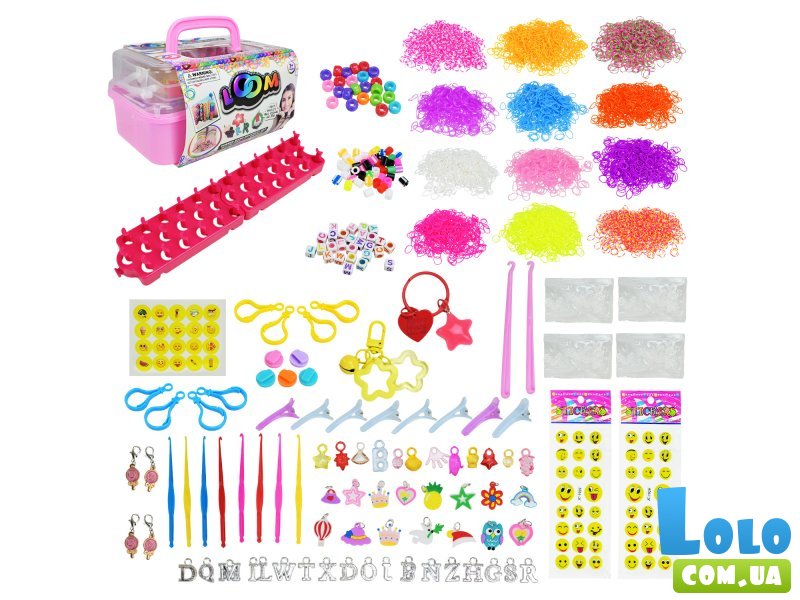 Набор резиночек для плетения в чемодане