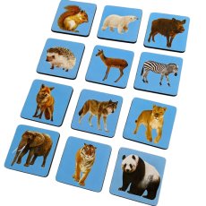 Деревянный пазл-вкладыш Мама и малыш. Дикие животные, Ubee