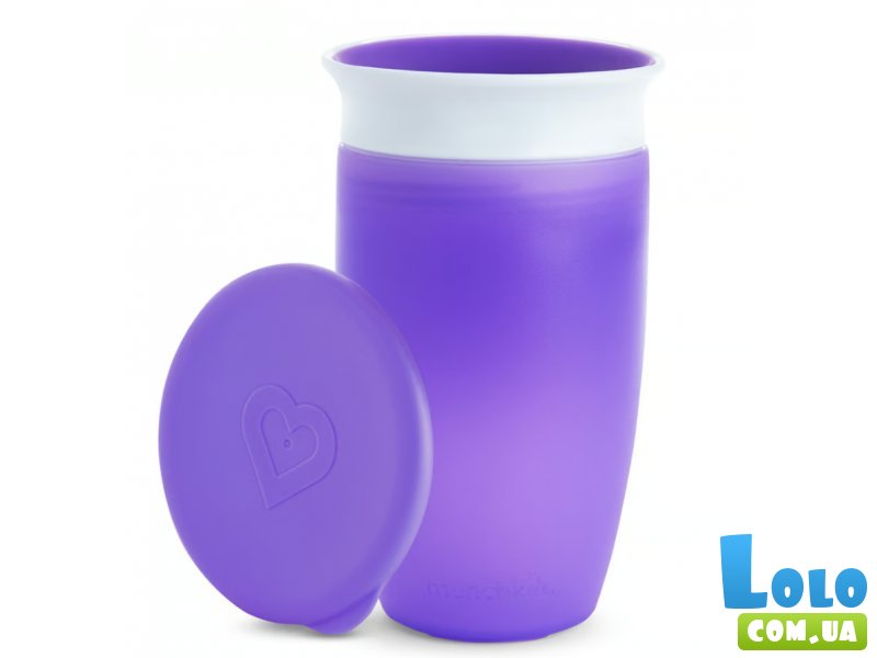 Чашка-непроливайка Miracle 360° с крышкой, Munchkin, 296 мл (фиолетовая)