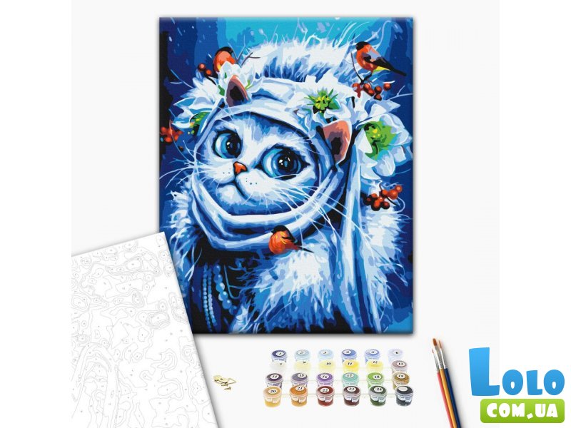 Картина по номерам Зимняя Кошка ©Марианна Пащук, Brushme (40х50 см)