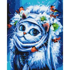 Картина по номерам Зимняя Кошка ©Марианна Пащук, Brushme (40х50 см)