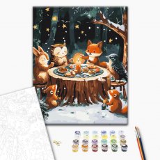 Картина по номерам Зимнее чаепитие, Brushme (40х50 см)