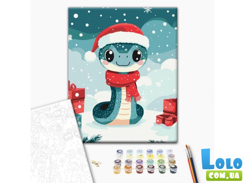 Картина по номерам Новогодняя змейка, Brushme (30х40 см)