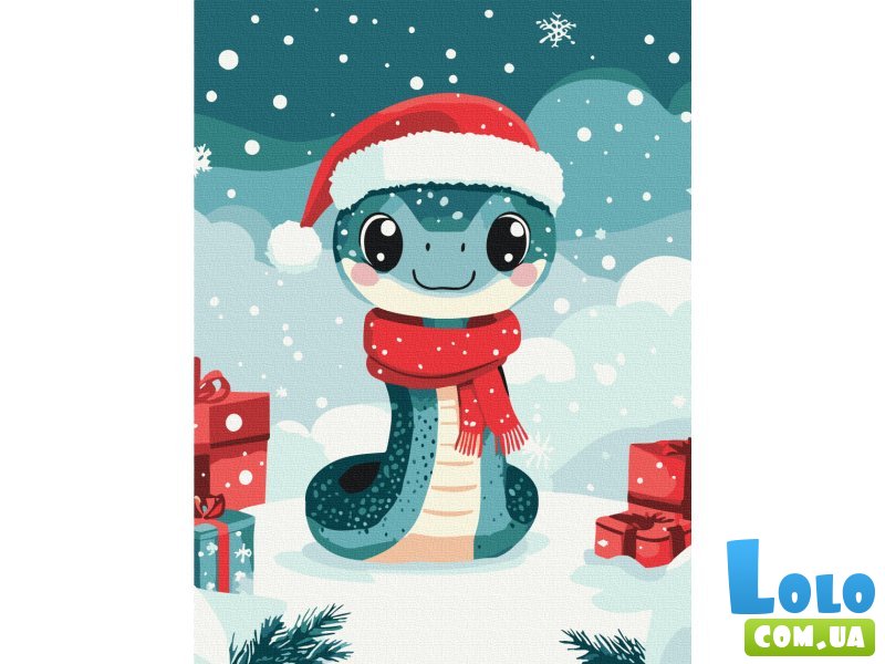 Картина по номерам Новогодняя змейка, Brushme (30х40 см)